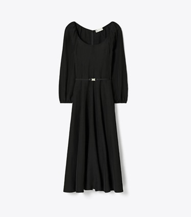 Tory Burch designer dresses Linen Dress in Black front