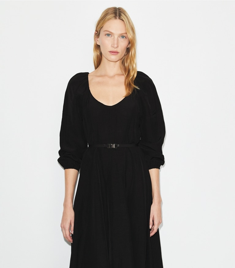 Tory Burch designer dresses Linen Dress in Black front