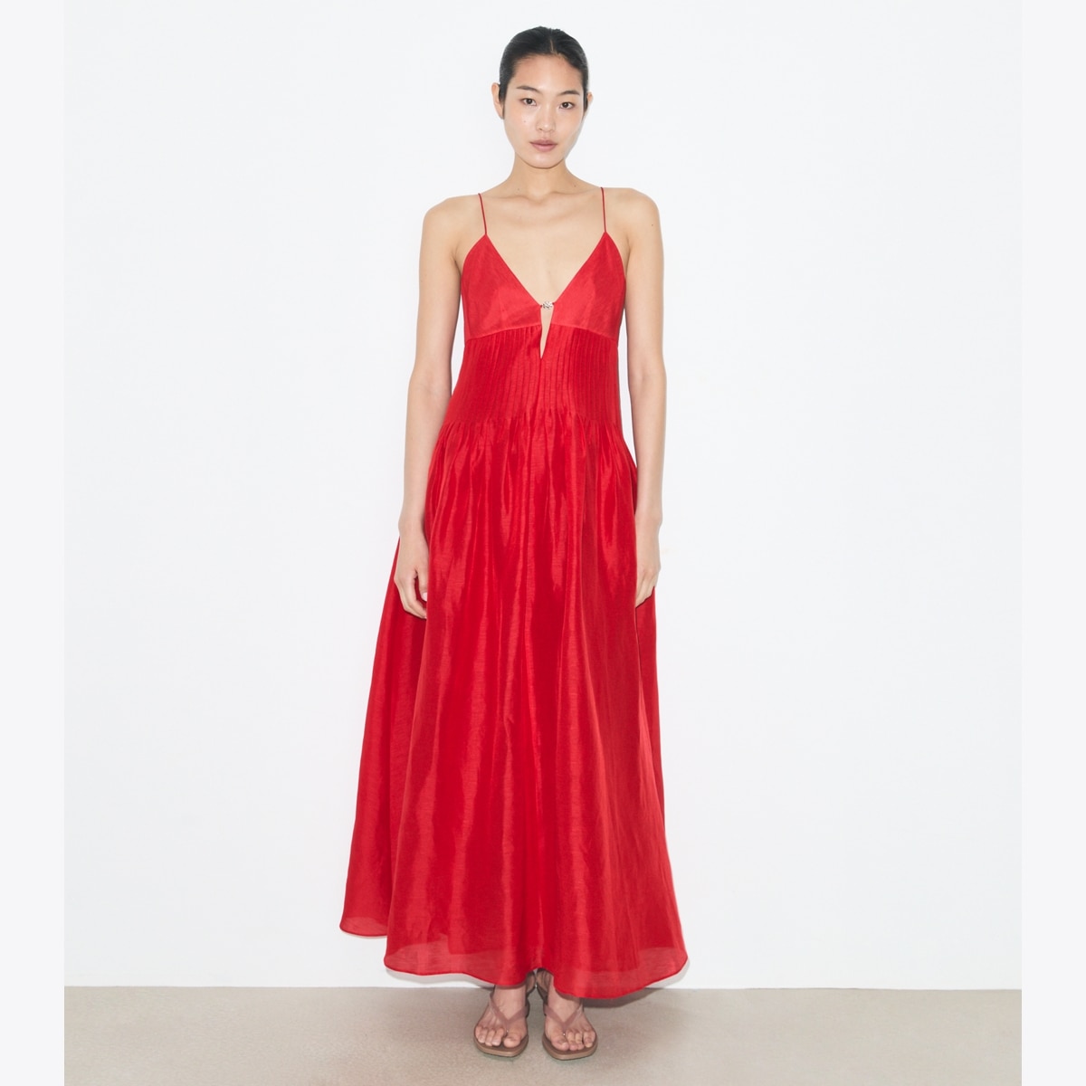 zara ladies dresses Women > | Belted Dress Elastic waist at the back adjustable with ties Women's Midi Dresses | ZARA