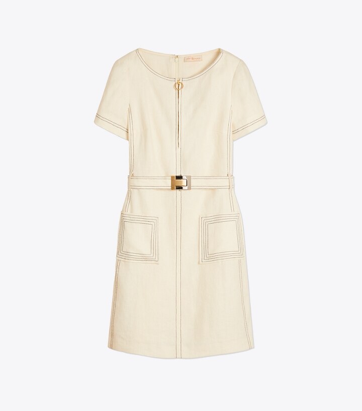 tory burch white linen dress