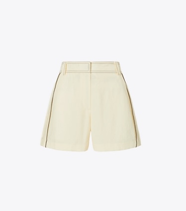 Tory Burch designer bottoms Linen Short in White front
