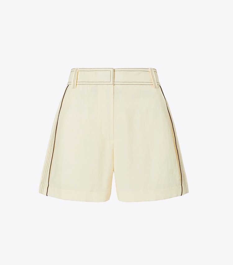Tory Burch designer bottoms Linen Short in White front