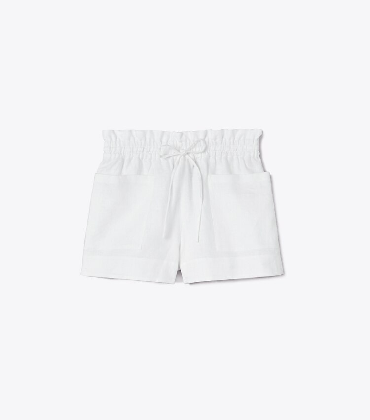 Tory Burch designer coverups Linen Short in White front