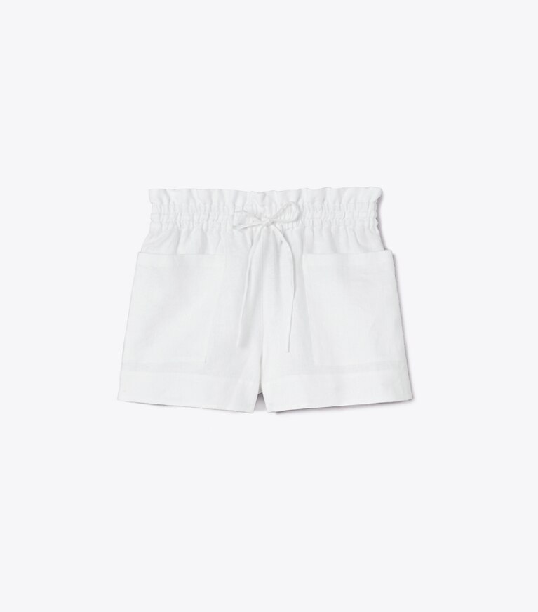 Tory Burch designer coverups Linen Short in White front