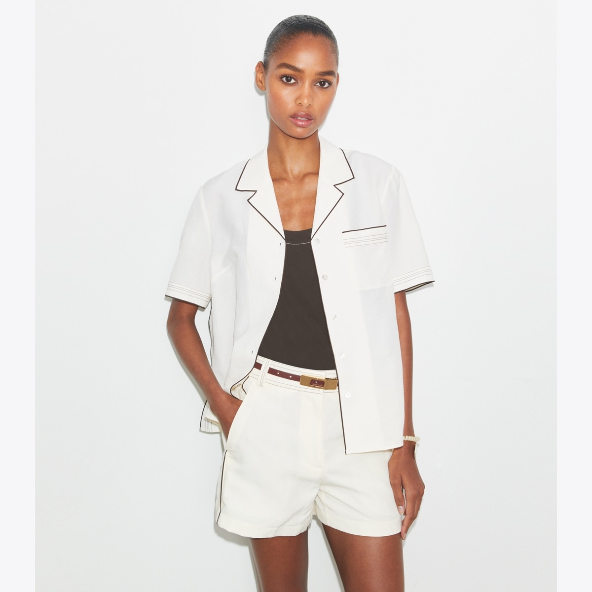 ショートパンツ Tory Burch FW25 TERRY SHORTS (167178 654) Terry Jacquard Logo Short: Women's Designer Coverups | Tory