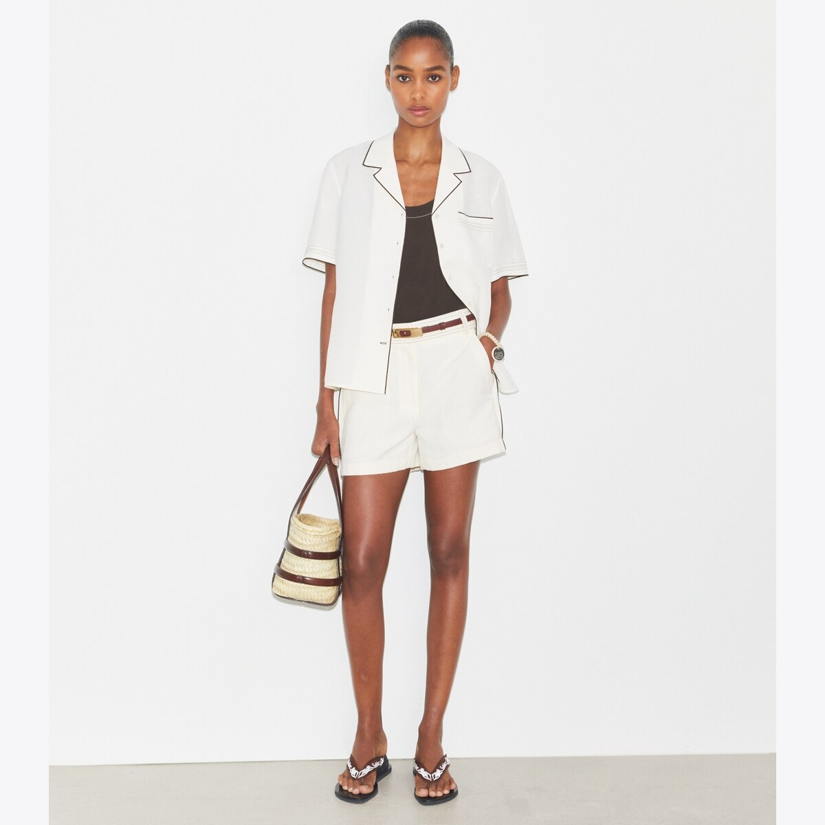 Linen Short: Women's Designer Bottoms | Tory Burch