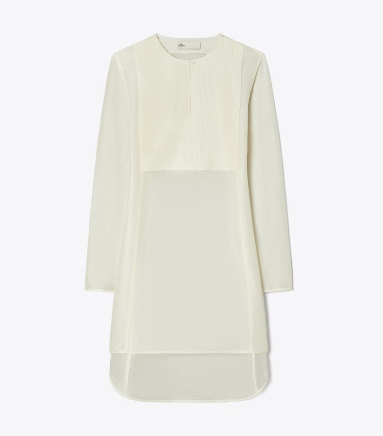 Tory Burch designer coverups Linen Tunic in New Ivory front