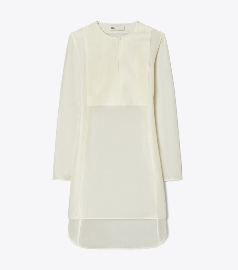 Tory Burch designer coverups Linen Tunic in New Ivory front