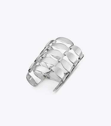 Tory Burch designer bracelets Link Bracelet in Tory Silver front