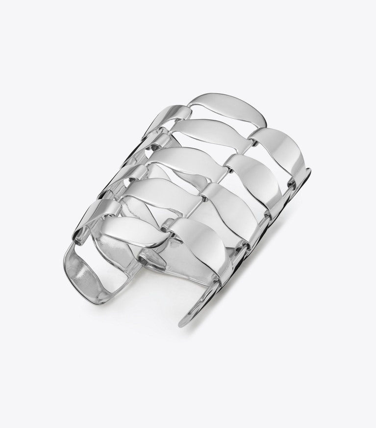 Tory Burch designer bracelets Link Bracelet in Tory Silver front