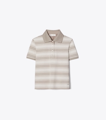 Poplin Zip Polo: Women's Designer Tops | Tory Burch