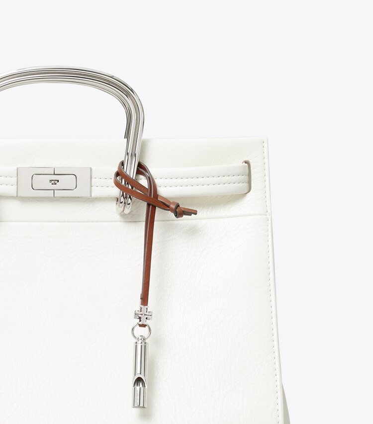 Tory Burch diseñador dijes para bolso y llaveros Llavero con silbato en Silver detalle