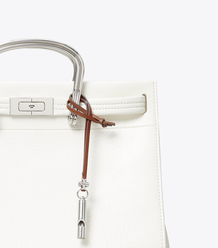 Tory Burch diseñador dijes para bolso y llaveros Llavero con silbato en Silver detalle