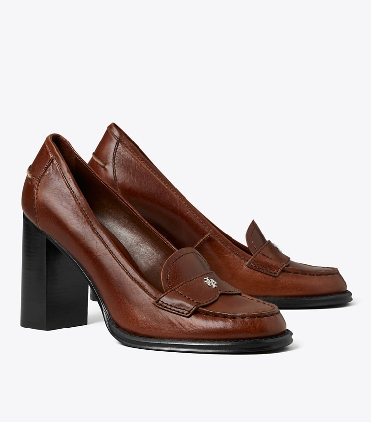 Tory Burch designer heels Loafer Pump in PAPAYA SEED angle