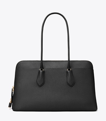 Tory Burch designer satchels Lock Satchel in Black front