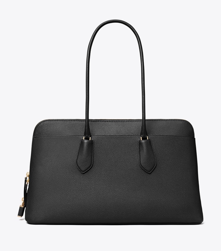 Tory Burch designer satchels Lock Satchel in Black front