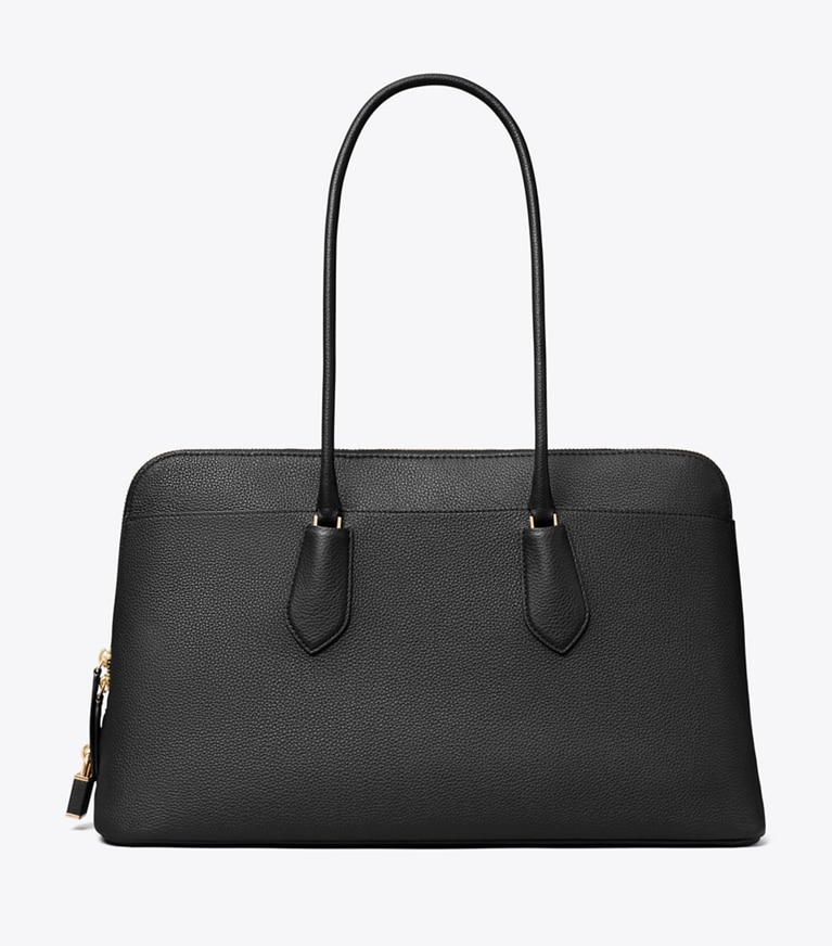 Tory Burch designer satchels Lock Satchel in Black front