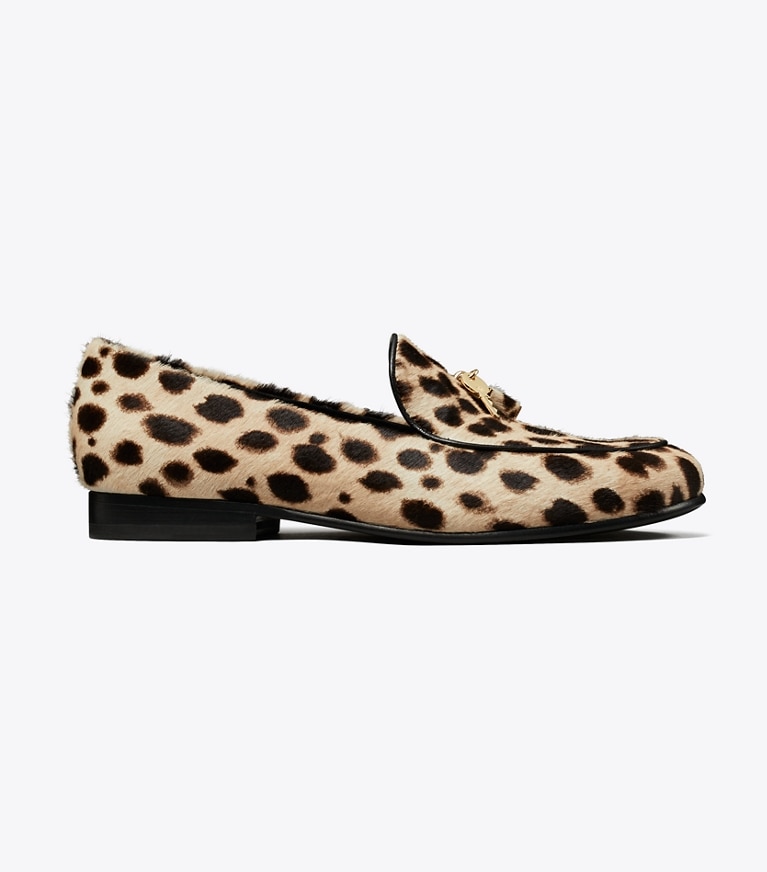 Tory Burch designer flats Lock Smoking Slipper in CHEETAH SPOTS side