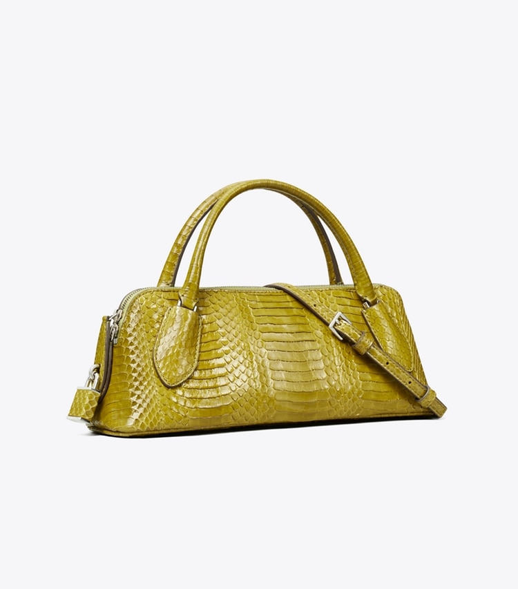 Tory Burch designer crossbody bags Lock Snake Top Handle Bag in Moss angle