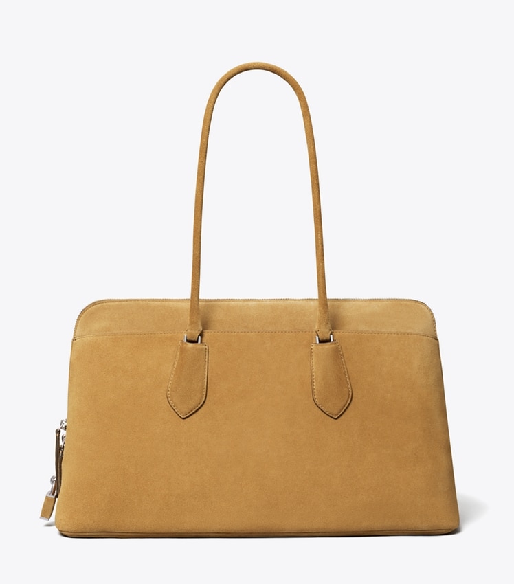 Tory Burch Lock Suede Satchel