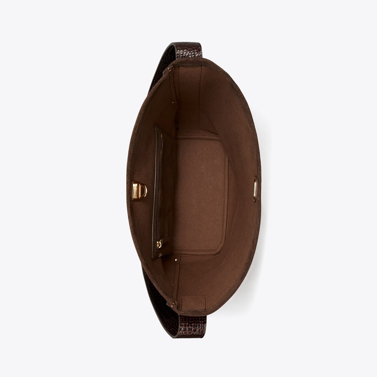LOCK SUEDE SLIM BUCKET BAG - thumbnail 5