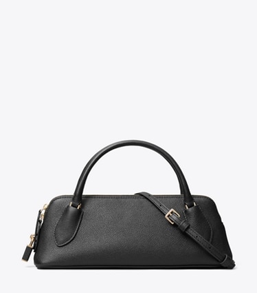 Tory Burch designer crossbody bags Lock Top Handle Bag in BLACK front