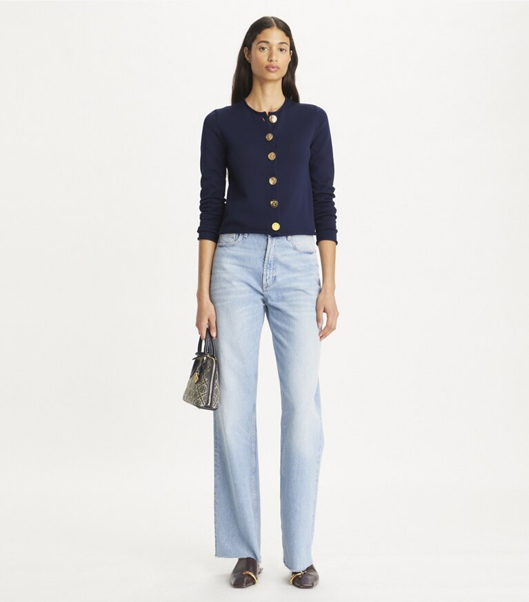 Tory burch cheap navy cardigan