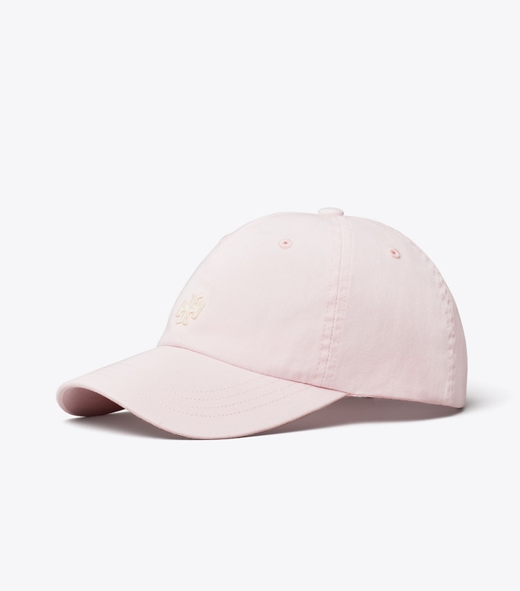 Tory Burch designer hats Logo Cap in Stone Pink angle