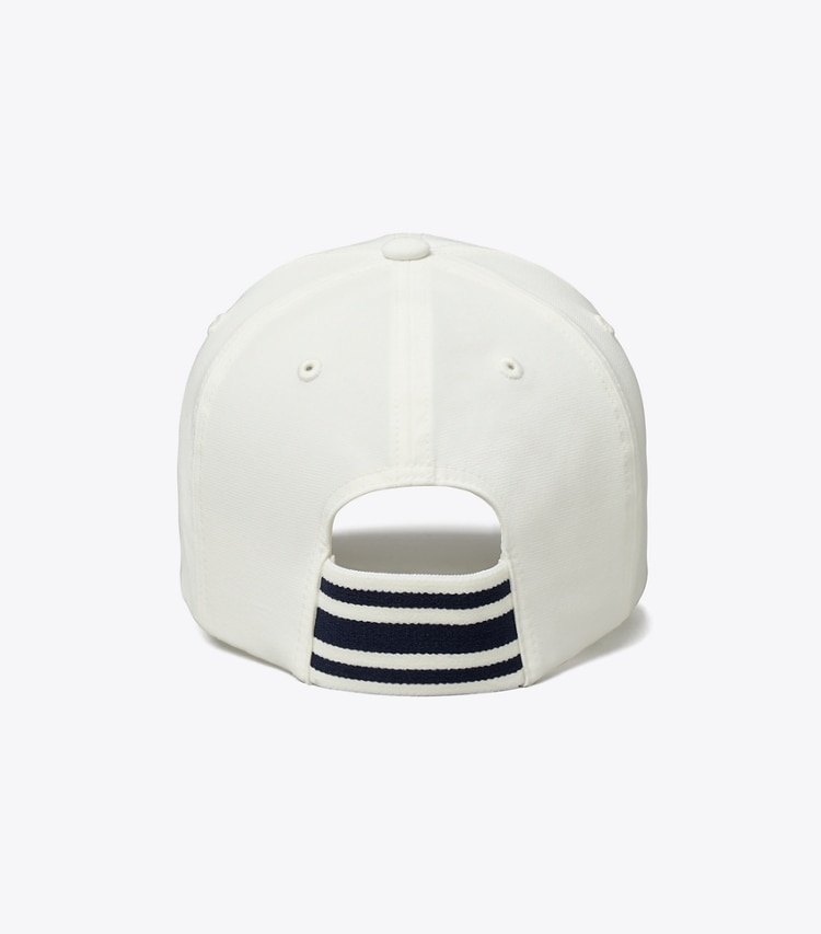 Tory Burch designer hats Logo Elastic Cap in Snow White back