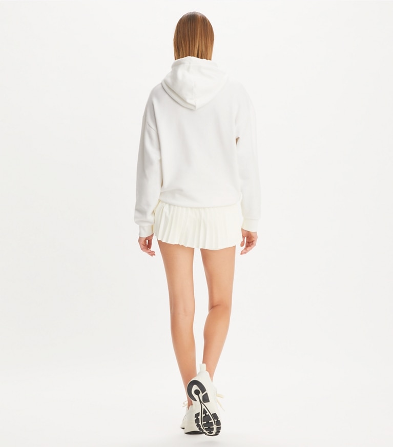 Tory Sport designer sweaters Logo Hoodie in Snow White front