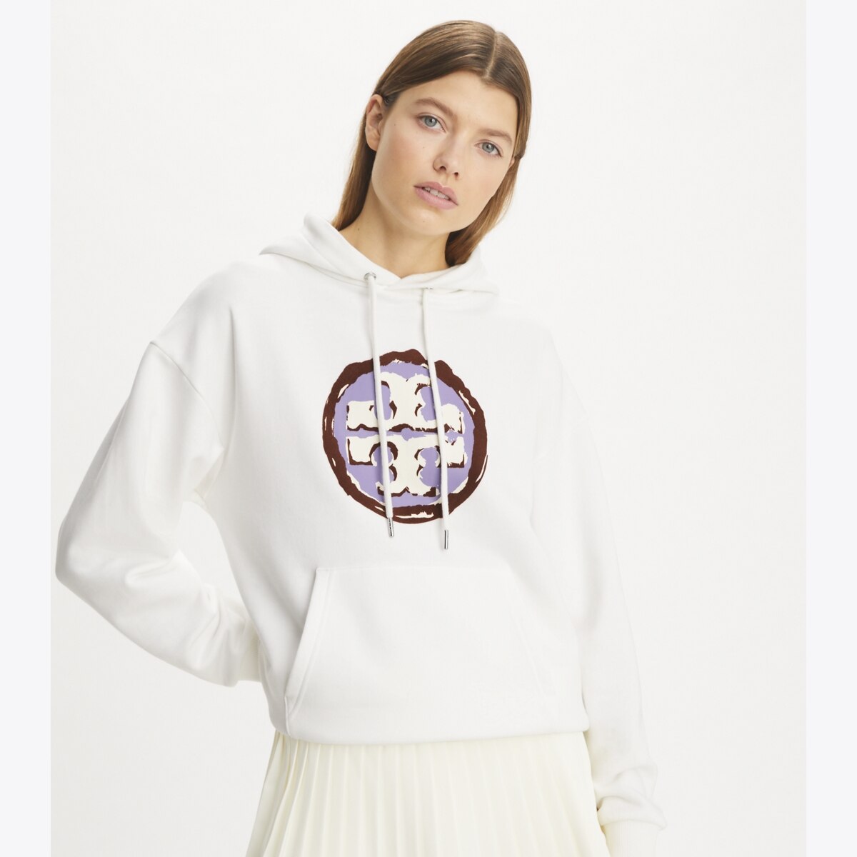 その他 Tory Burch FW22 SWEATSHIRT WITH FRONT ZIPPER (143172_405) french-terry-chevron-hoodie-on