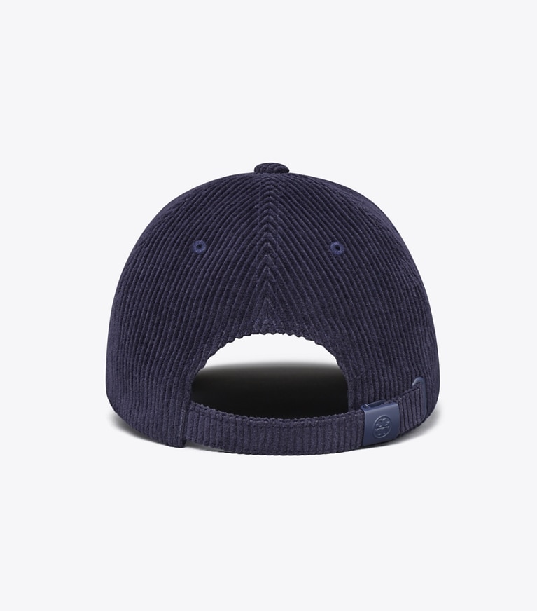 Tory Burch designer mützen Logo-Kappe aus Kordsamt in Tory Navy angle