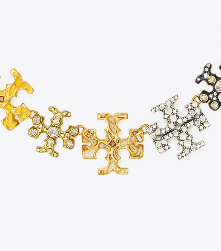 Tory Burch designer necklaces Logo Necklace in Rolled Gold / Multi detail
