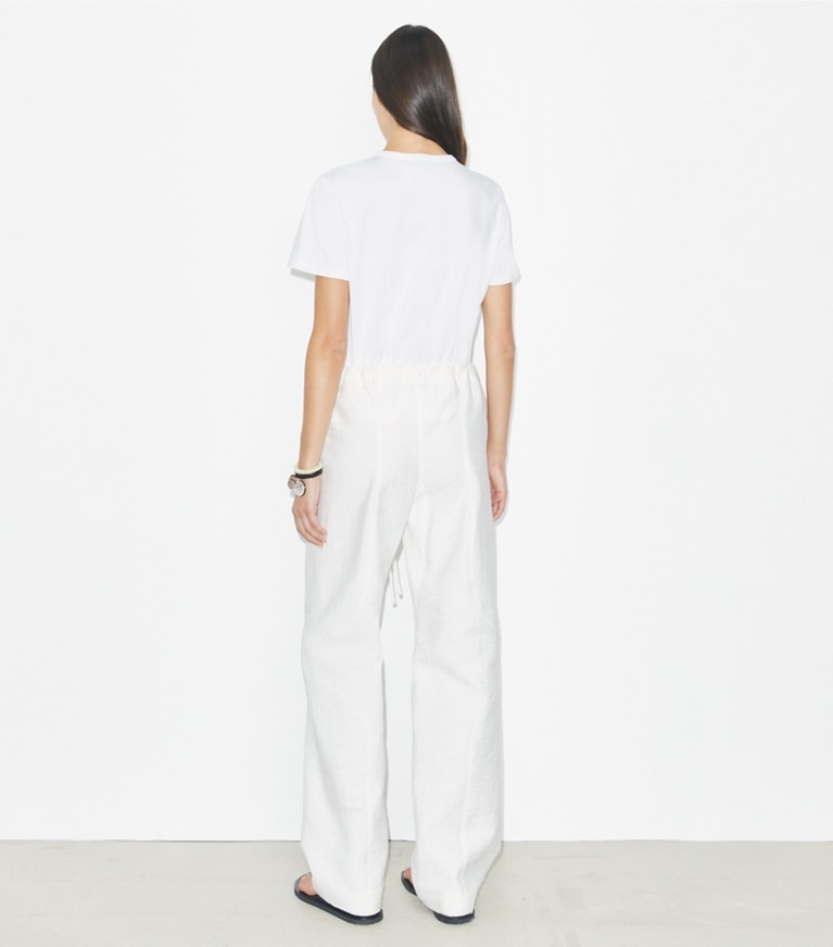 Tory Burch designer tops Logo Patch T-Shirt in White front