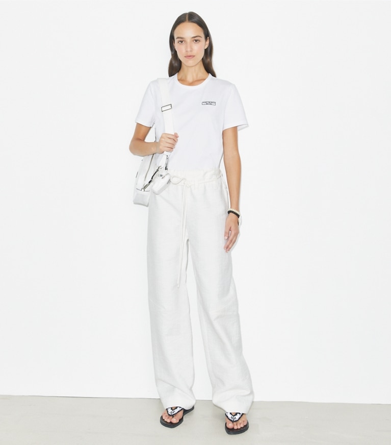 Tory Burch designer tops Logo Patch T-Shirt in White front