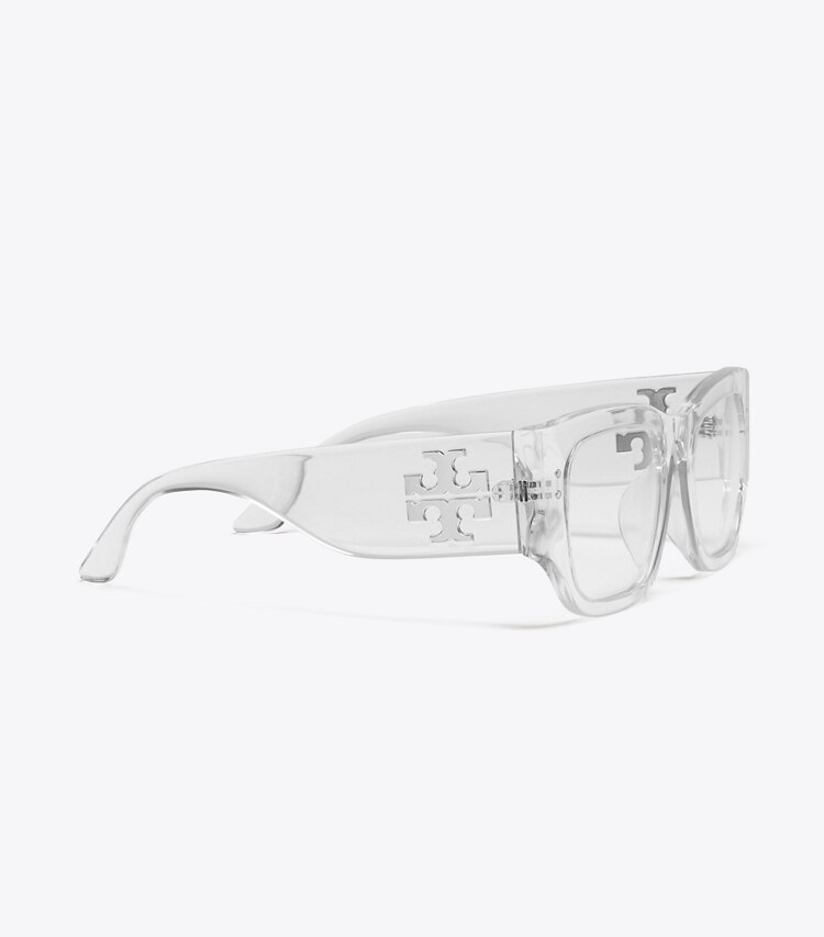 Tory Burch designer sonnenbrillen & brillen Logo-Sonnenbrille mit Blaulichtfilter in Blue Light Filtering Eyeglasses, Crystal detail