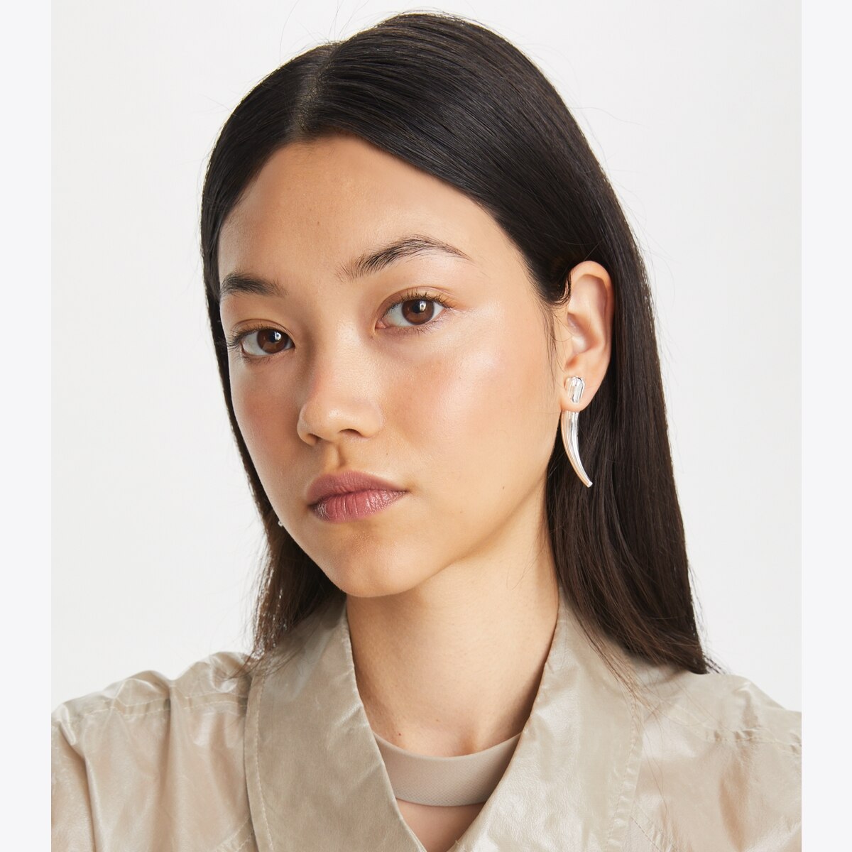 Logo Spike Front-Back Earrings: Women's Designer Earrings Logo Spike Front-Back Earrings: Women's Designer Earrings