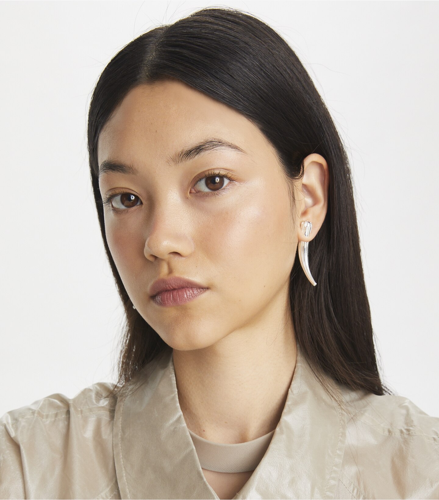 Logo Spike Front-Back Earrings