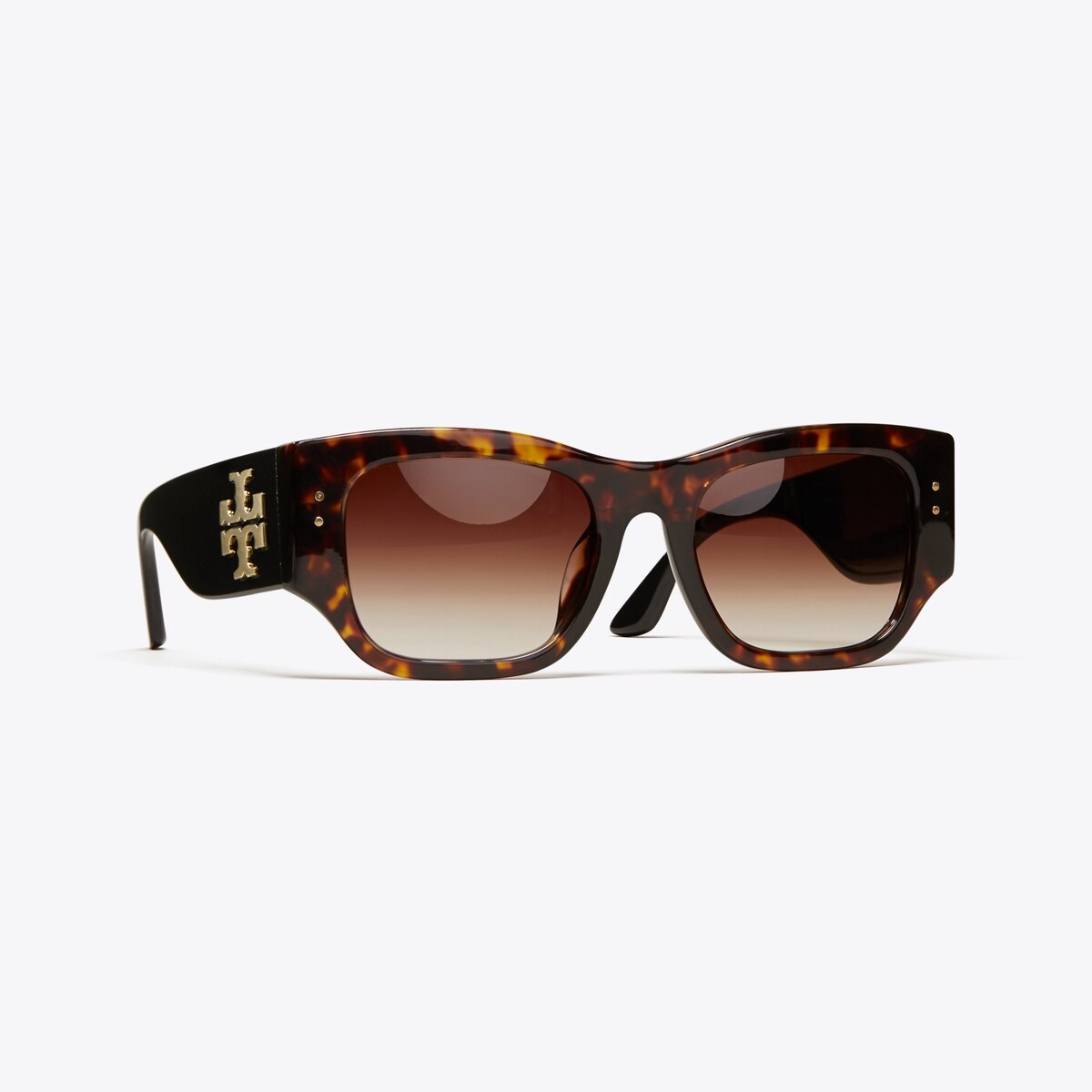 Tory burch logo temple sunglasses hot sale