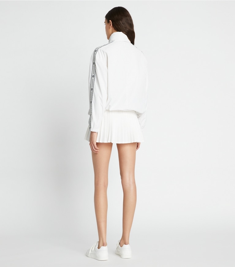 Tory Burch designer ジャケット ロゴテープ フルジップ アノラック in Snow White front