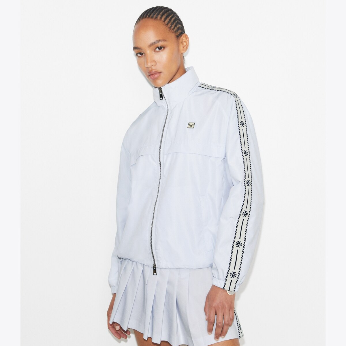 Tory Burch - トリーバーチ　ジャケット nylon-logo-zip-top-front.