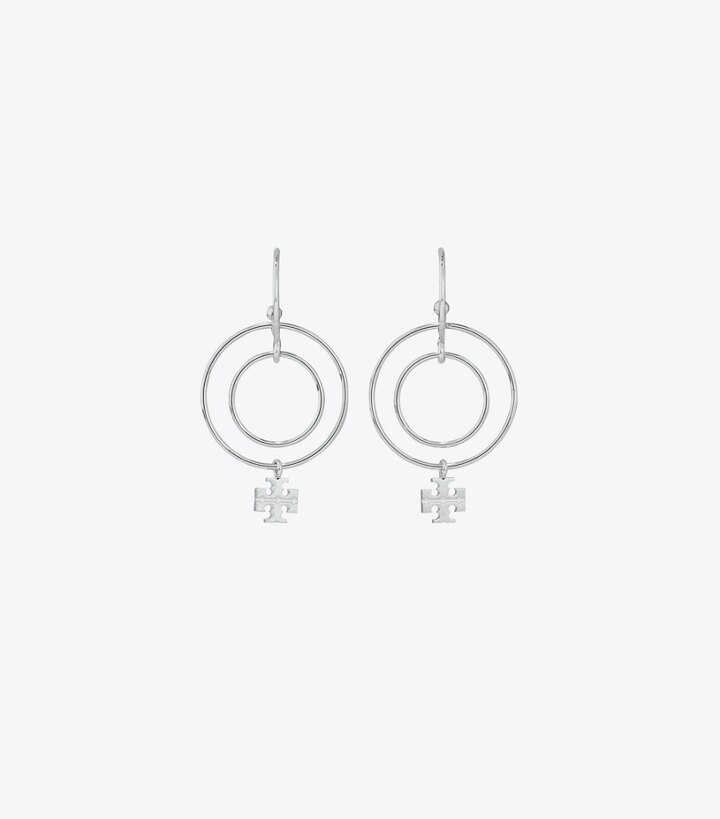 Logo Wire Hoop Earring: Women's Designer Earrings | Tory Burch