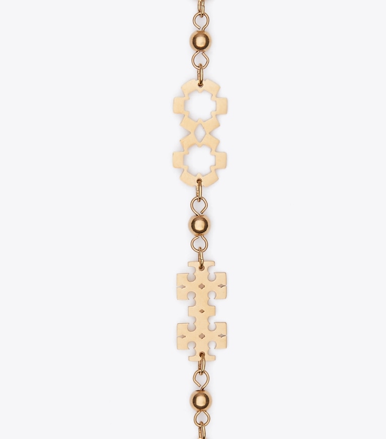 Tory Burch designer necklaces Long Forget Me Not Necklace in Tory Gold detail