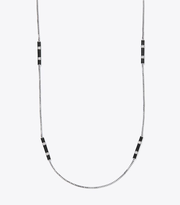 Long Kira Enamel Necklace: Women's Designer Necklaces | Tory Burch