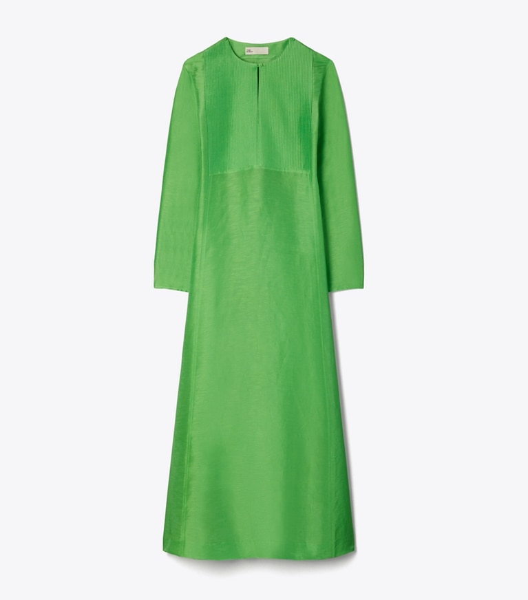 Tory Burch designer coverups Long Linen Caftan in Bright Green front