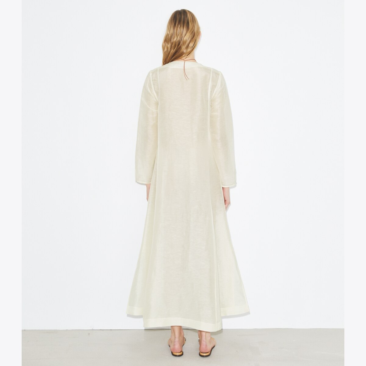 linen caftan dress Natural Kaftan Dress: Empire Waist Gown With Pockets fitting straight Light Brown Linen Caftan BREEZE