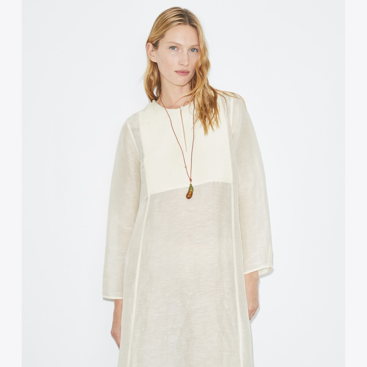 LONG LINEN CAFTAN - thumbnail 5