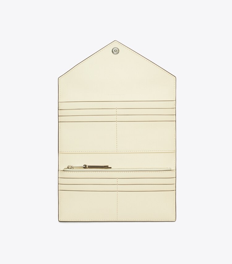 Tory Burch designer portefeuilles Long portefeuille enveloppe color-block in Dark Carmine Multi dessus