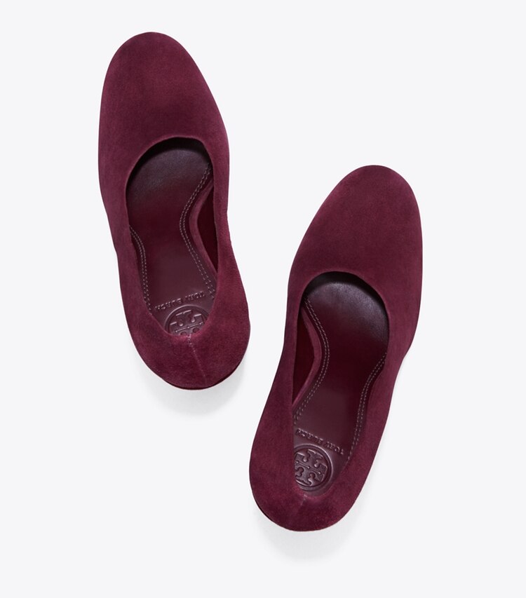 Tory Burch designer heels Lucia Pump in Fig overhead