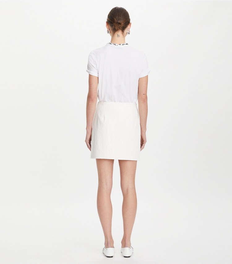 Tory Burch designer tops Lucky Duck Cotton T-shirt in White Charm Duck T-Shirt on model back